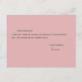 Wil je mijn bloemenmeisje zijn Mooie Roze Patroon Uitnodiging Briefkaart (Achterkant)