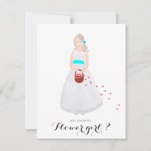 Wil je mijn bloemenmeisje zijn persoonlijke kaart (Voorkant)