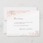 Wil je mijn bloemenmeisje zijn roos goud botanisch kaart (Achterkant)