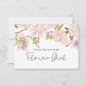 Wil je mijn bloemenmeisje zijn Roze Blozen Magnoli (Voorkant)