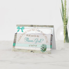 Wil je mijn bloemenmeisje zijn Rustic Houten Kaart