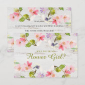 Wil je mijn bloemenmeisje zijn Rustic Roze Bloemen (Voorkant / Achterkant)