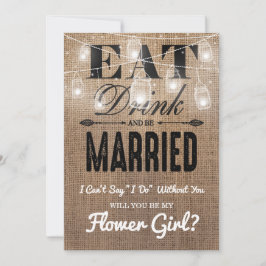 Wil je mijn bloemenmeisje zijn? | Rustieke bruidsm Kaart