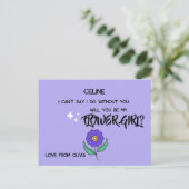 Wil je mijn bloemenmeisje zijn? Tekst aanpasbaar Uitnodiging Briefkaart (Staand voorkant)