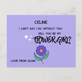 Wil je mijn bloemenmeisje zijn? Tekst bewerkbaar Uitnodiging Briefkaart