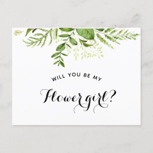 "Wil je mijn bloemenmeisje zijn?" voorstelkaart Aankondigingskaart