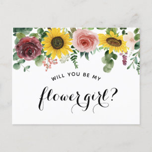 "Wil je mijn bloemenmeisje zijn?" voorstelkaart Aankondigingskaart