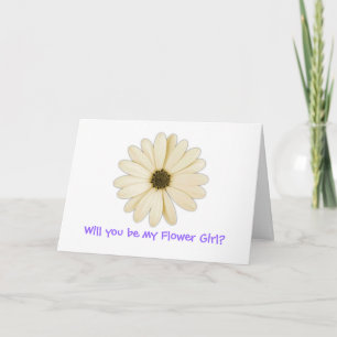 "Wil je mijn bloemenmeisje zijn?" wenskaarten