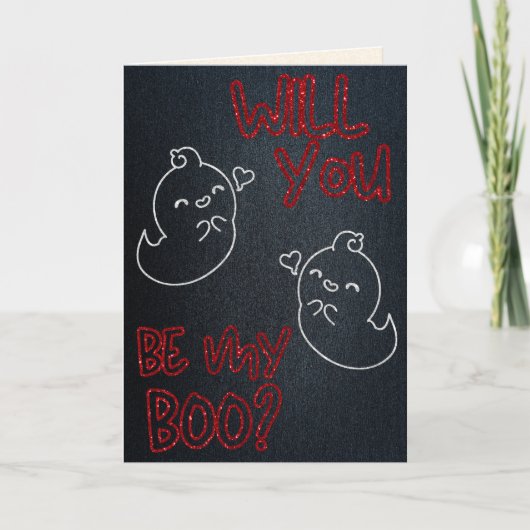 Wil je mijn Boo zijn? Grappige Glitter Valentijnka Kaart (Voorkant)