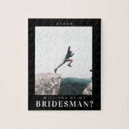 Wil je mijn Bridesman Minimalistische Foto Modern Legpuzzel