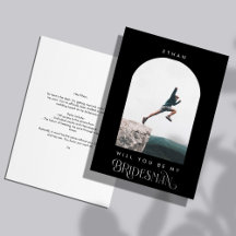 Wil je mijn Bridesman zijn Minifoto Zwarte Boog