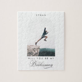Wil je mijn Bridesman zijn Minimaal Foto Modern Bo Legpuzzel
