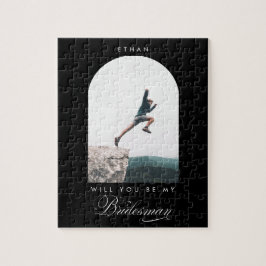 Wil je mijn Bridesman zijn Minimale Foto Moderne B Legpuzzel