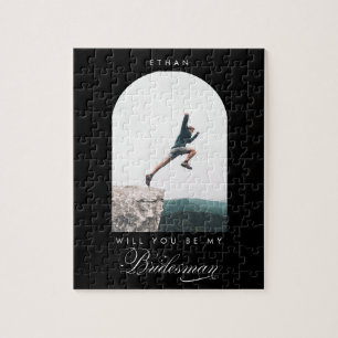 Wil je mijn Bridesman zijn Minimale Foto Moderne B Legpuzzel