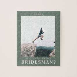 Wil je mijn Bridesman zijn Minimalistische foto Mo Legpuzzel