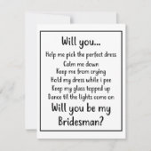 Wil je mijn Bridesman zijn Notitiekaartje (Voorkant)