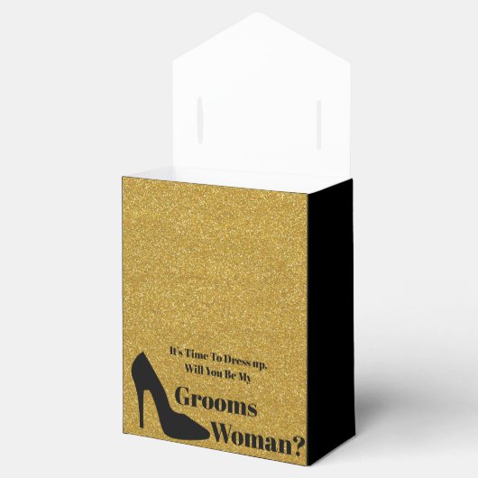 Wil je mijn bruidegom zwart goud voorstel bedankdoosjes (Geopend)