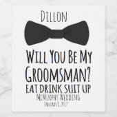 Wil je mijn bruidsjonker zijn? bruidsjonkers bruil wijn etiket (Enkel label)