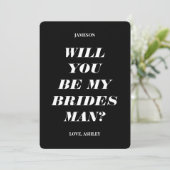 Wil je mijn bruidsman zijn? Modern tekst uitnodigi Kaart (Staand voorkant)