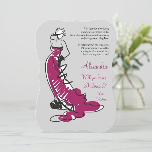 Wil je mijn bruidsmeisje 2 Kaarten zijn? (Staand voorkant)