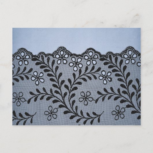 Wil je mijn bruidsmeisje blauw en zwart nep kant uitnodiging briefkaart (Achterkant)