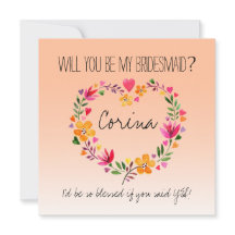 Wil je mijn bruidsmeisje bloemen hart krans