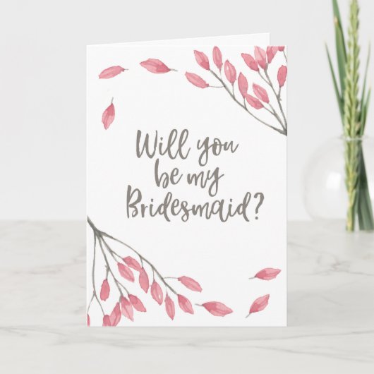 Wil je mijn bruidsmeisje bloemenKaart zijn? (Voorkant)