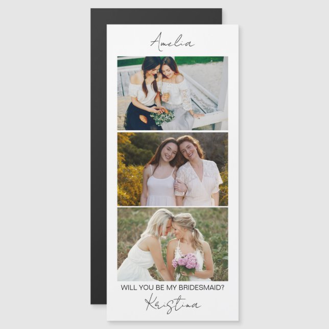 Wil je mijn bruidsmeisje bruids partij magneet Kaa (Voorkant / Achterkant)