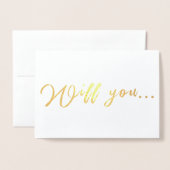 Wil je mijn bruidsmeisje, bruidsmeisje van eer voo folie kaarten (Voorkant met envelop)