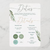 Wil je mijn bruidsmeisje Elegant Hart Bladzijde zi Folie Uitnodiging (Achterkant)