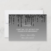 Wil je mijn bruidsmeisje Fab Glitter Drip Black Kaart (Achterkant)