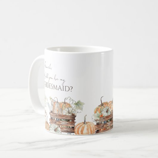 Wil je mijn bruidsmeisje gepersonaliseerde Herfst  Koffiemok (Voorkant links)