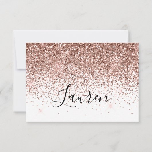 Wil je mijn bruidsmeisje glitter Confetti Roos Kaart (Achterkant)