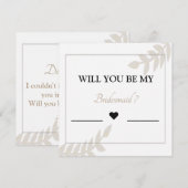 Wil je mijn bruidsmeisje gouden bloemen Kaart (Voorkant / Achterkant)