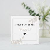 Wil je mijn bruidsmeisje gouden bloemen Kaart (Staand voorkant)