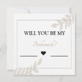 Wil je mijn bruidsmeisje gouden bloemen Kaart (Voorkant)