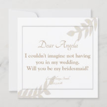 Wil je mijn bruidsmeisje gouden bloemen Kaart