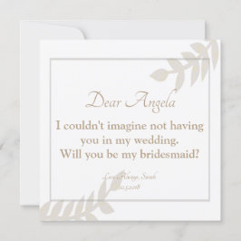 Wil je mijn bruidsmeisje gouden bloemen Kaart