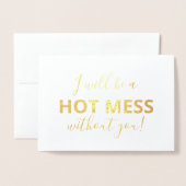 Wil je mijn bruidsmeisje grappige foto Folie Kaart (Voorkant met envelop)