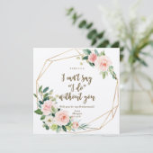 Wil je mijn bruidsmeisje kaart boho blush floral (Staand voorkant)