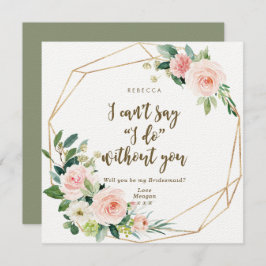 Wil je mijn bruidsmeisje kaart boho blush floral