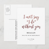 Wil je mijn bruidsmeisje kaart boho roos goud (Voorkant / Achterkant)