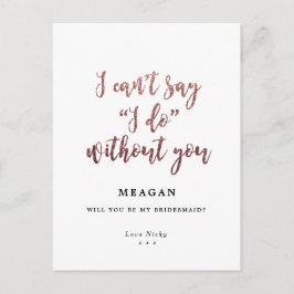 Wil je mijn bruidsmeisje kaart boho roos goud