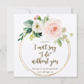 Wil je mijn bruidsmeisje kaart boho roze bloemen (Voorkant)