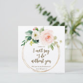 Wil je mijn bruidsmeisje kaart boho roze bloemen (Staand voorkant)