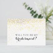 Wil je mijn bruidsmeisje Kaart - Confetti Fab (Staand voorkant)