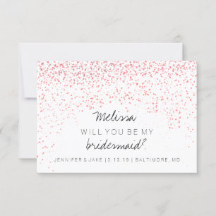 Wil je mijn bruidsmeisje Kaart - Confetti Fab P