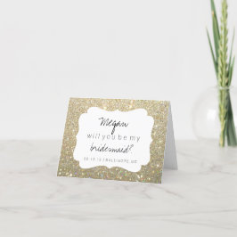 Wil je mijn bruidsmeisje Kaart - Fab Day Gold