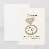 Wil je mijn bruidsmeisje Kaart - Glit Ring Bling W (Voorkant / Achterkant)