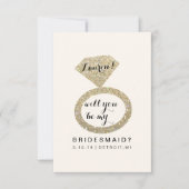 Wil je mijn bruidsmeisje Kaart - Glit Ring Fab W (Voorkant)